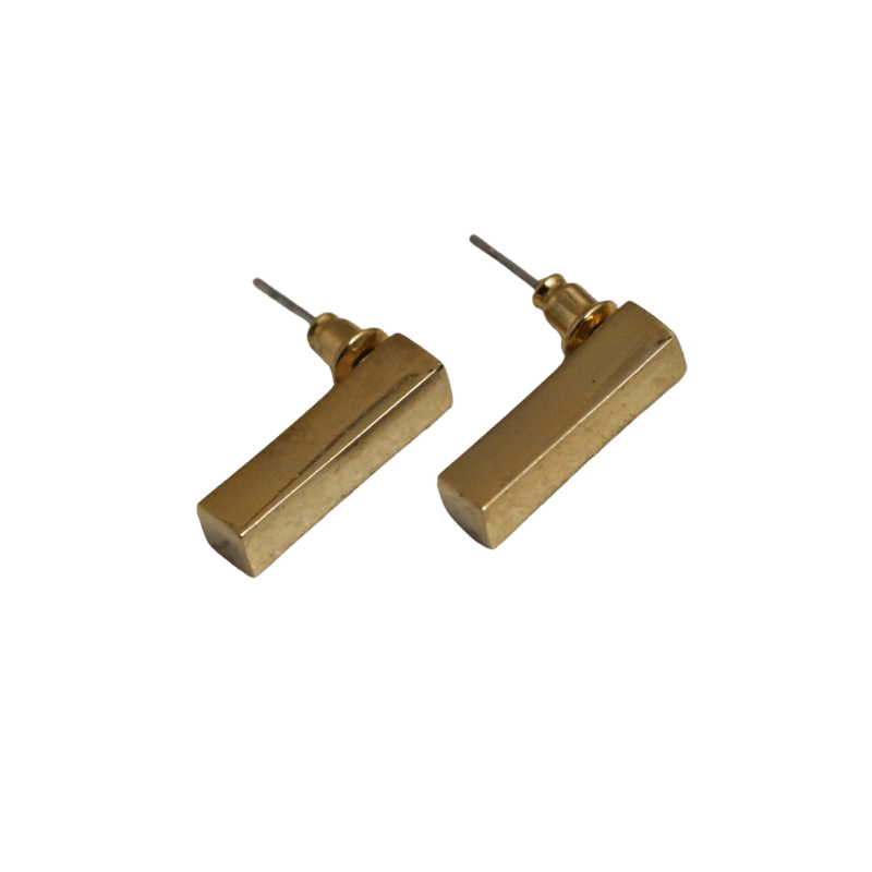 NuLuDa Jewellery – Gold Bar Earrings – Gold Plated Studded Earrings