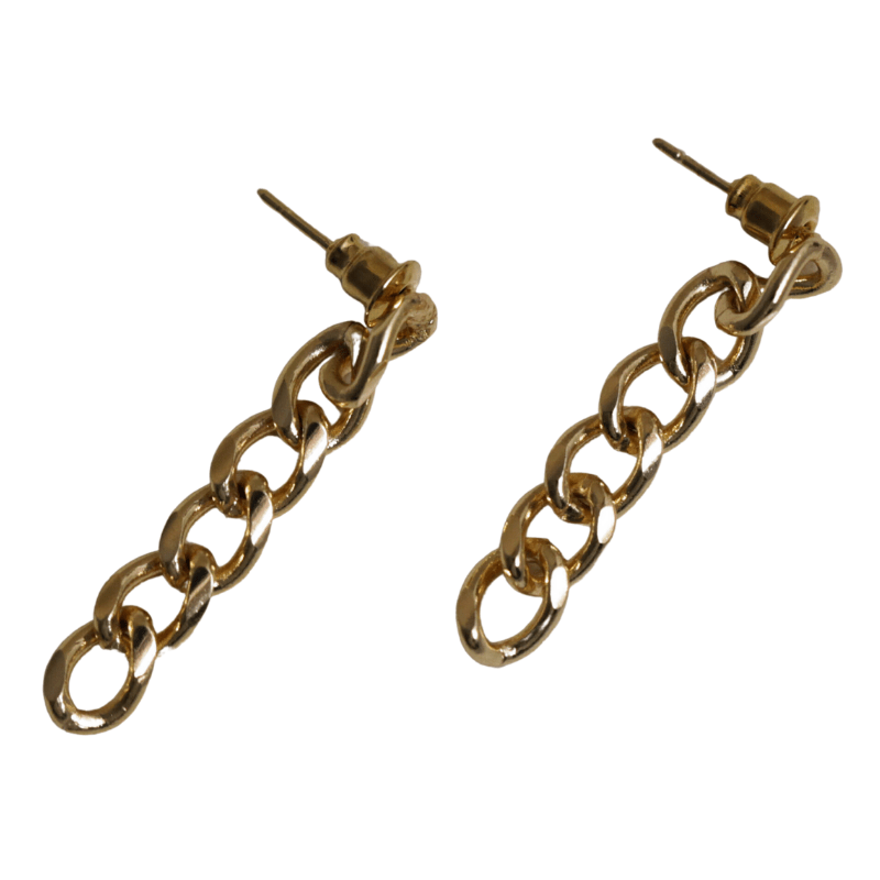 NuLuDa Jewellery – Chain Drop and Dangle Studs – Earrings – Gold Plated