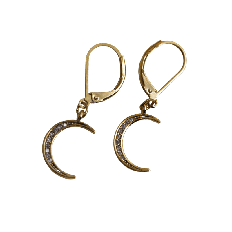 NuLuDa Jewellery – Crescent Moon Clip Earrings – Gold Plated