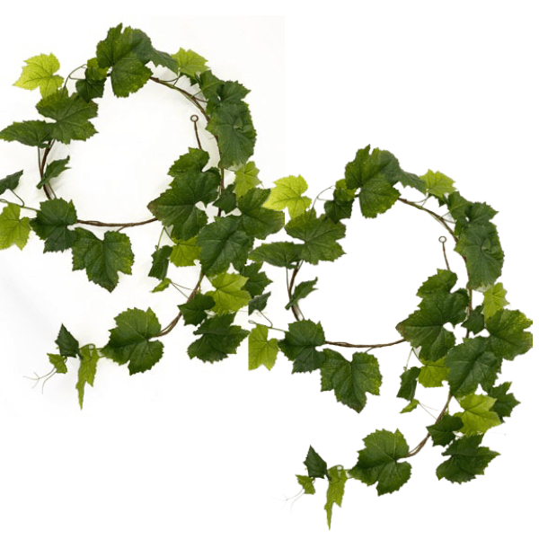 Toolhome Blossoms – Garland Grape Leaf Real Touch – Pack of 2 – 183cm