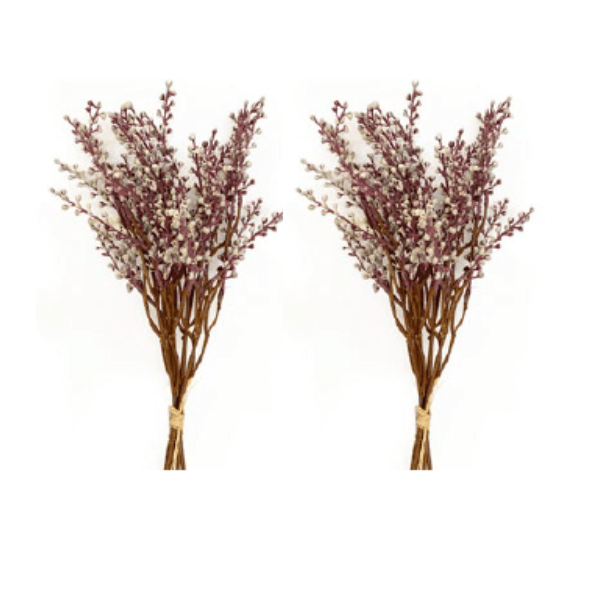 Toolhome Blossoms – Berry Bouquet – White – Pack of 2 Bouquets – 37cm