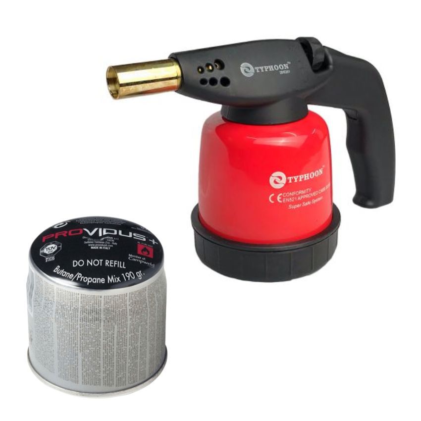 Typhoon – Gas Torch Manual Start Steel with Gas Cartridge Propane – 190g
