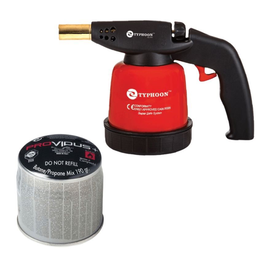 Typhoon – Gas Torch Automatic Piezo Start with Gas Cartridge Propane 190g