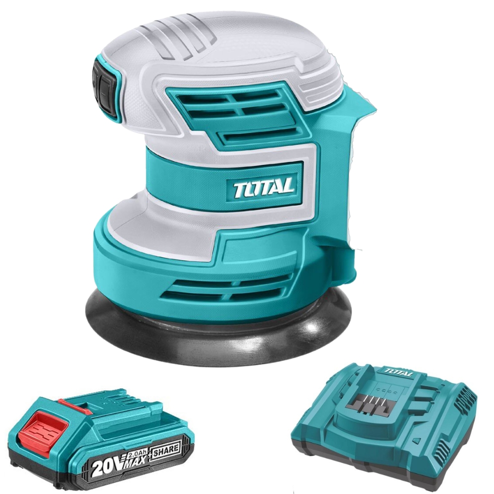 Total Tools – Lithium Ion Orbital Sander with 2.0Ah Battery & Charger