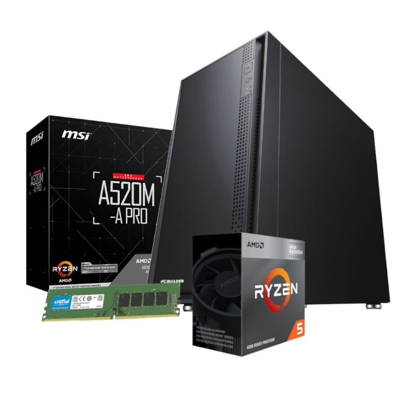 PCBuilder AMD Ryzen 5 4600G HOME MASTER Windows 11 Desktop PC