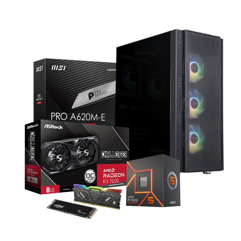 PCBuilder AMD Ryzen 5 7500F GUARDIAN Windows 11 Gaming PC