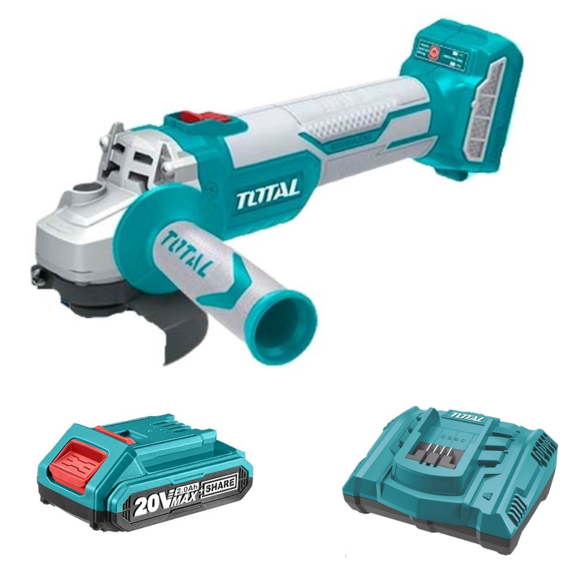 Total Tools – Lithium-Ion Angle Grinder 20V, 2.0Ah Battery & Charger