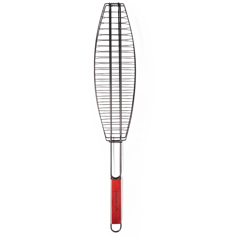 Campfire – Fish Grill – Non-Stick Coat with Wooden Handle