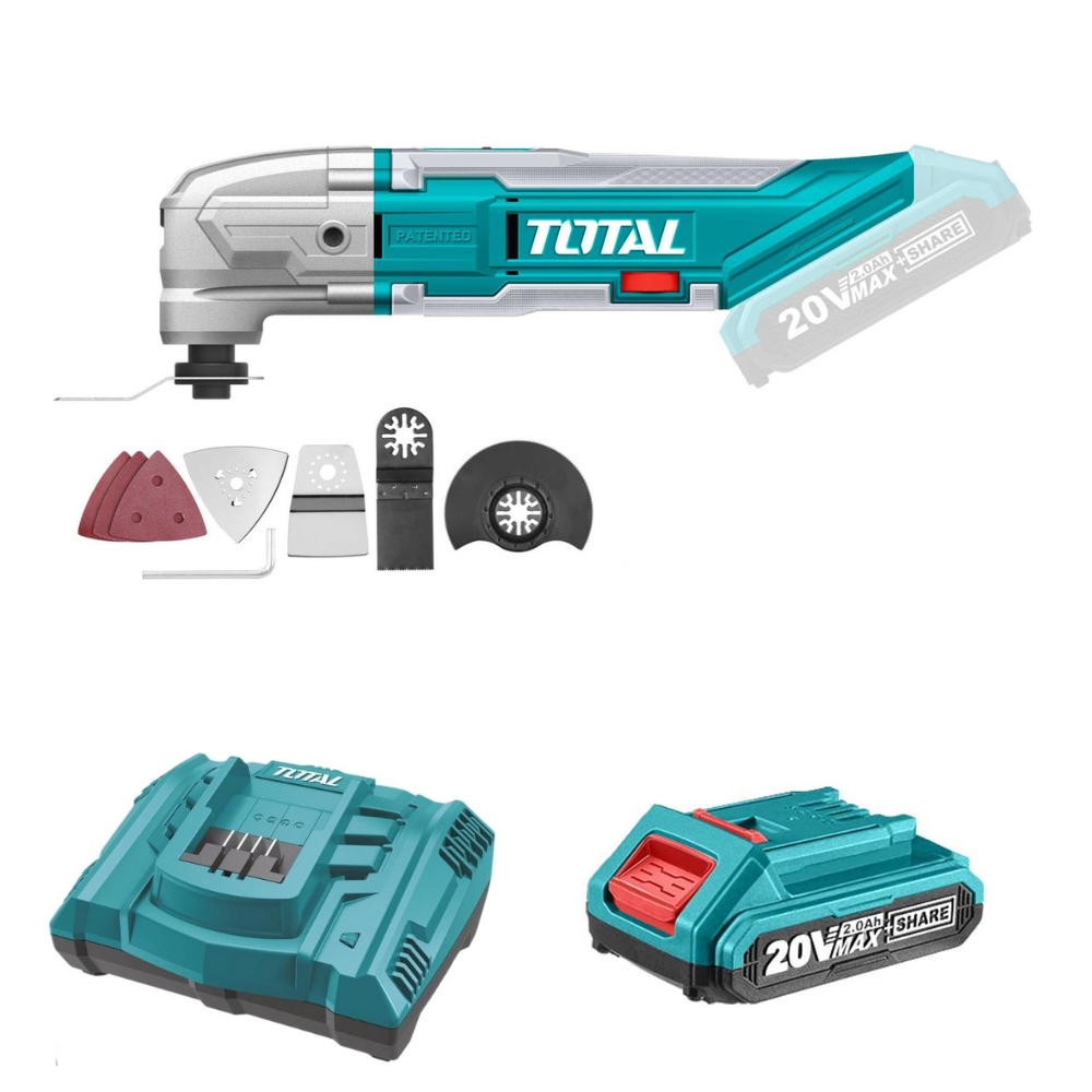 Total Tools – Cordless Multifunction Tool with 2.0Ah Battery & Charger