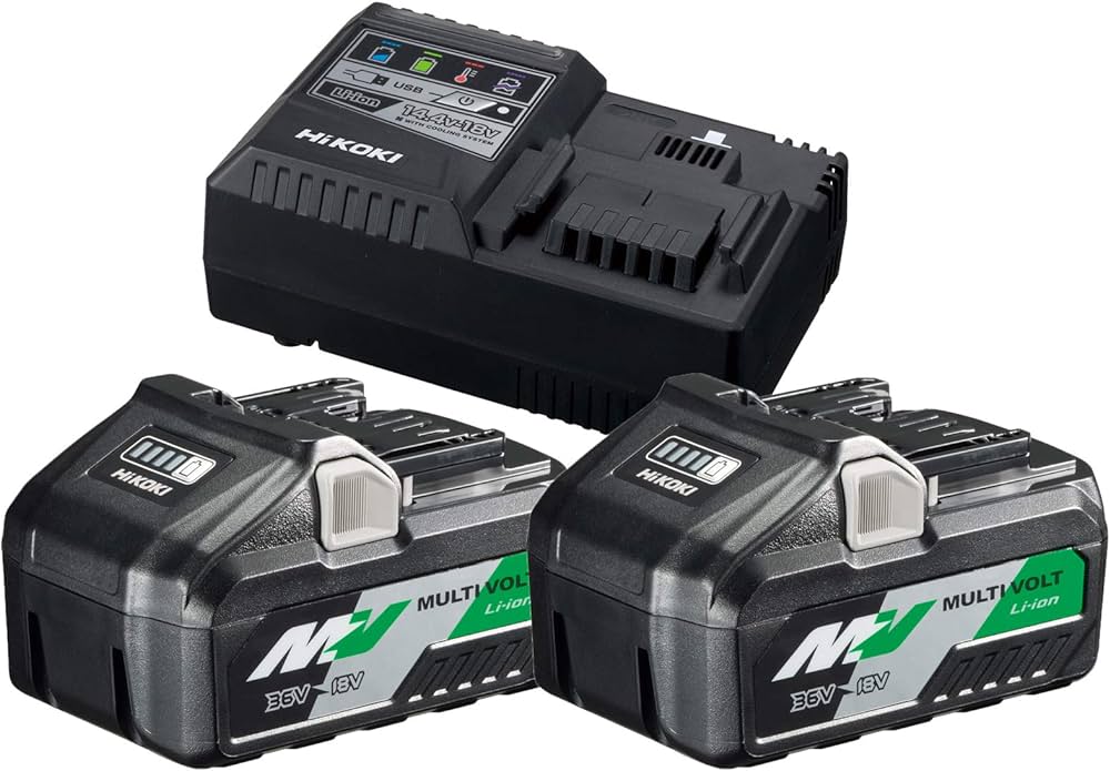 Hikoki – Charger with 2x 36v 2.5Ah Batteries