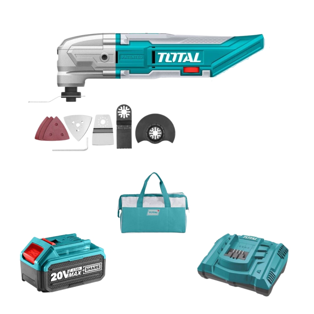 Total Tools – Multi-Tool 20V Lithium-Ion with 4.0Ah Battery, Charger & Bag