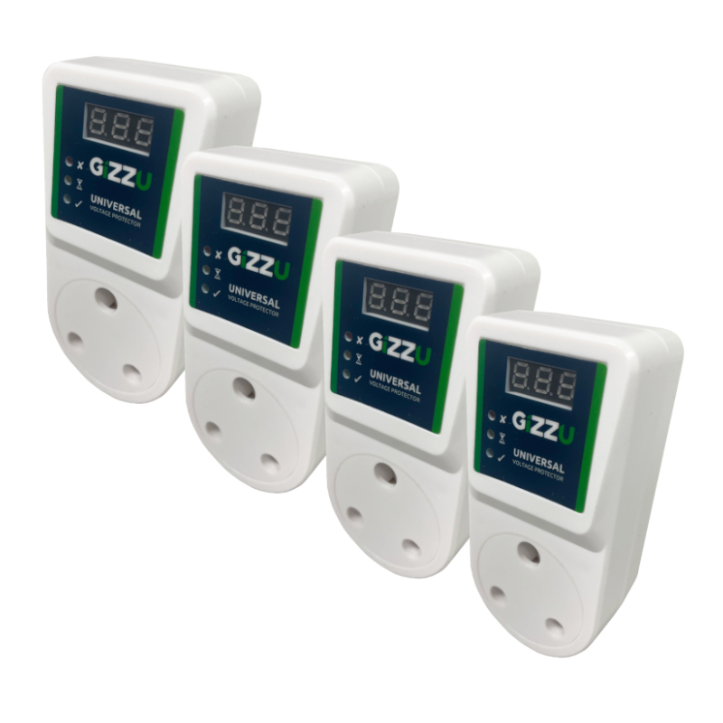 Gizzu Universal Voltage Surge Protector Plug – 4 Pack