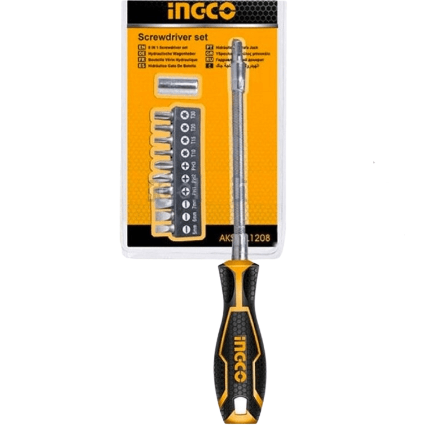 Ingco – Screwdriver Set – Flexible Shaft (12 Piece)