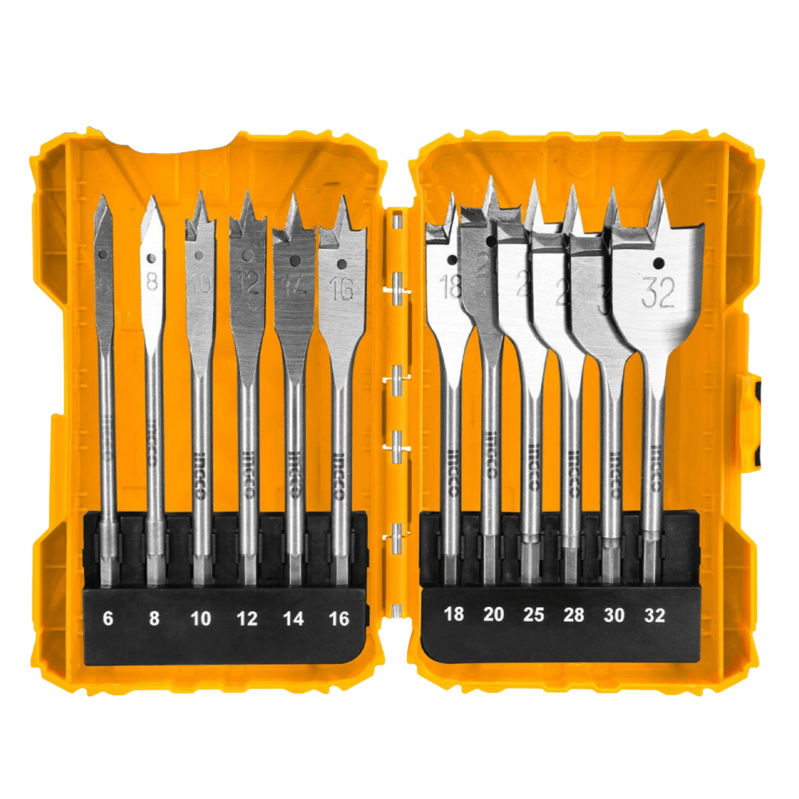 Ingco – Flat Wood Drill Bits Set (12 Piece)