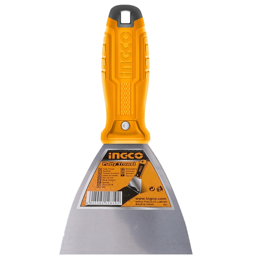 Ingco – Putty Knife – 100mm -Carbon Steel Blade – Yellow handle