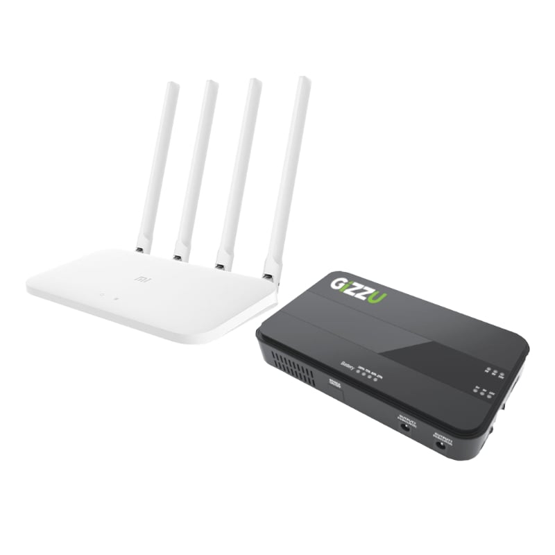 Gizzu 8800mAh Mini UPS & Xiaomi 4C 300Mbps Wireless Router Combo