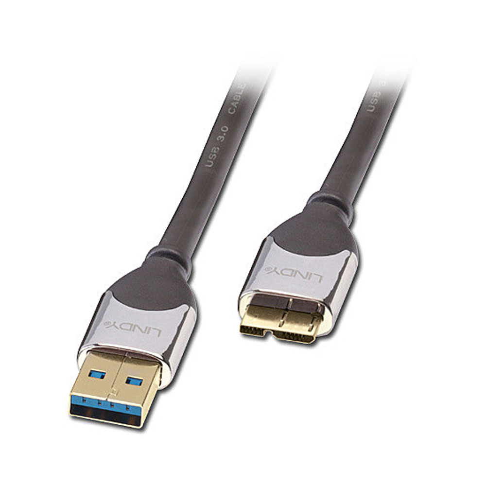 Lindy Cromo Line 2m USB3.0 Type-A Male to Micro-B Male Cable (41619)