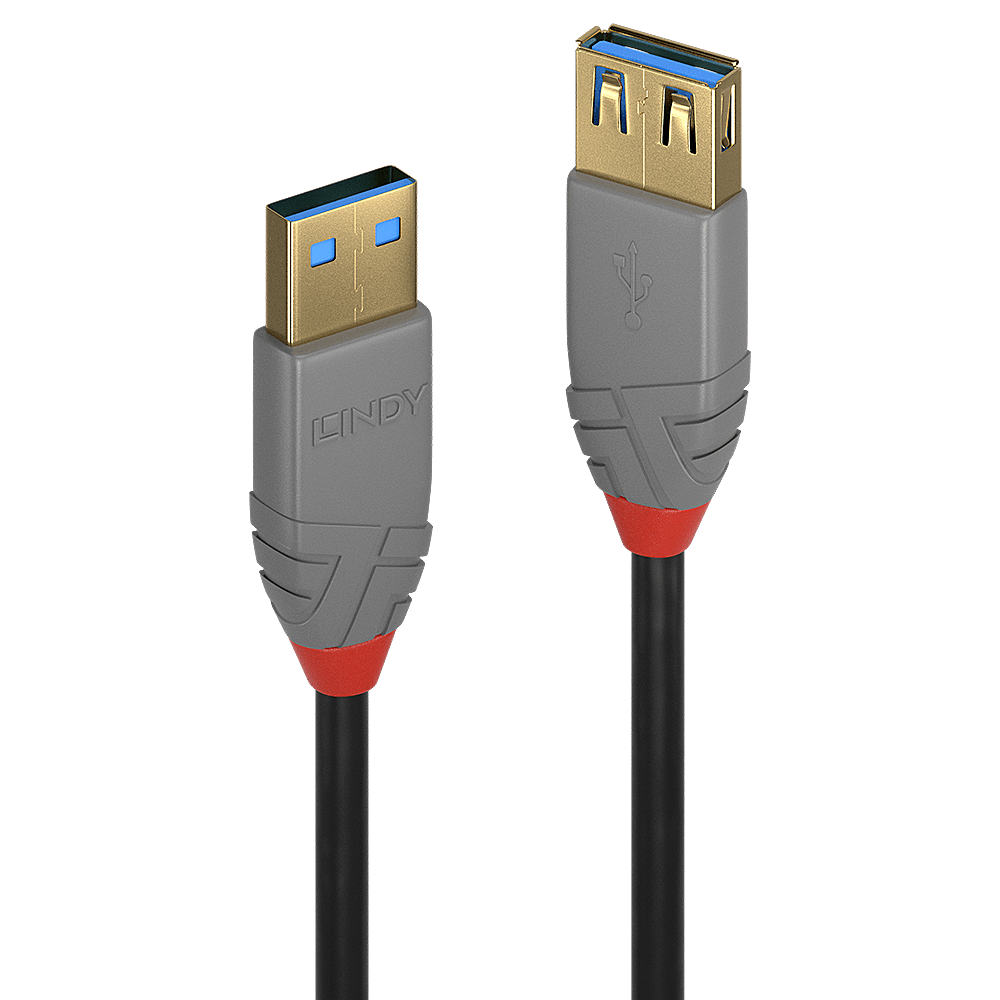 Lindy 1m Anthra USB3.0 A-Male to A-Female Extension Cable (36761)