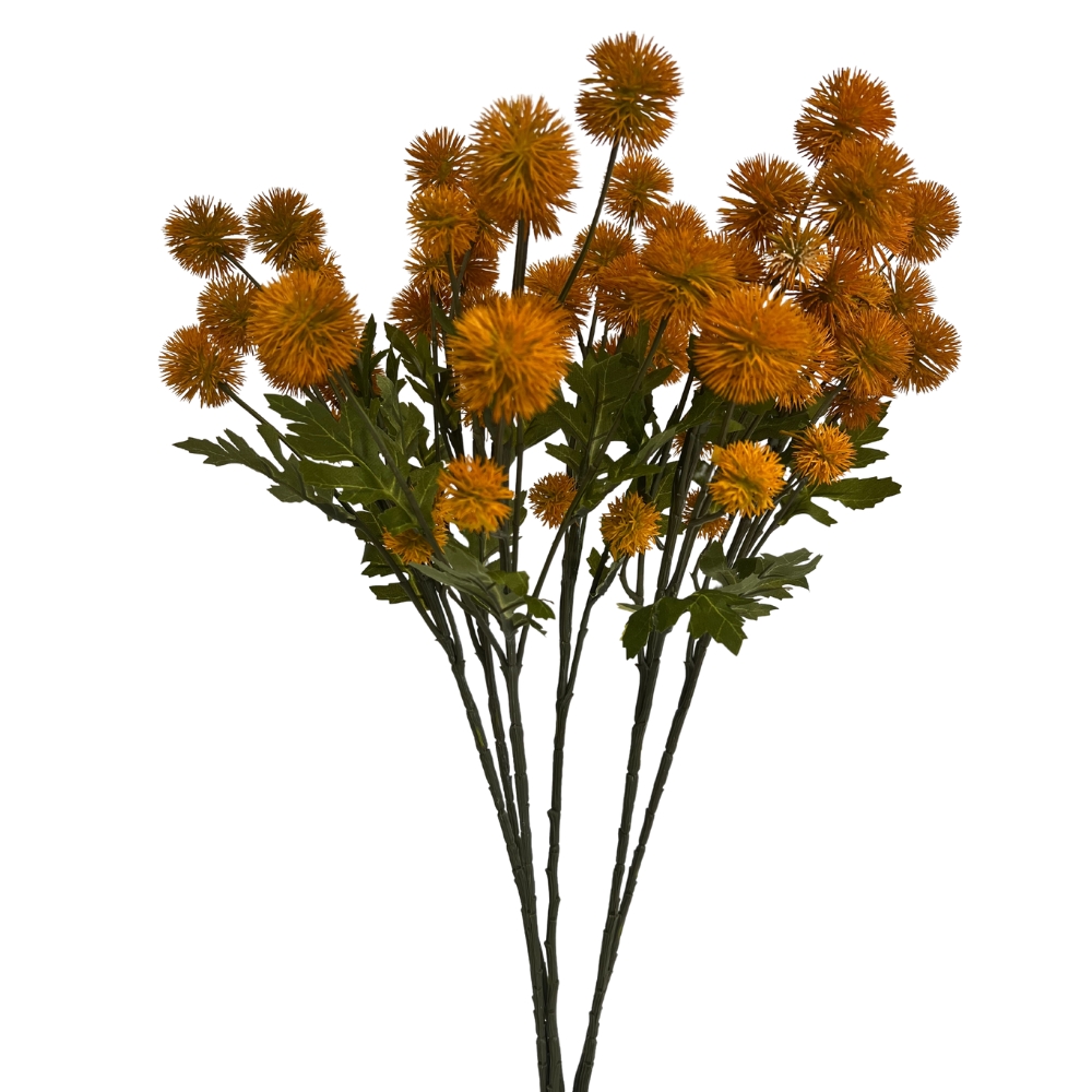 Toolhome Blossoms – Pom Pom – Spray Mustard (Pack of 6 Stems) – 61cm
