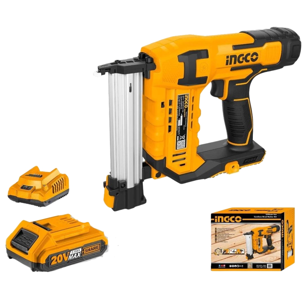 INGCO – Lithium-Ion Nailer with 20V Battery and Charger