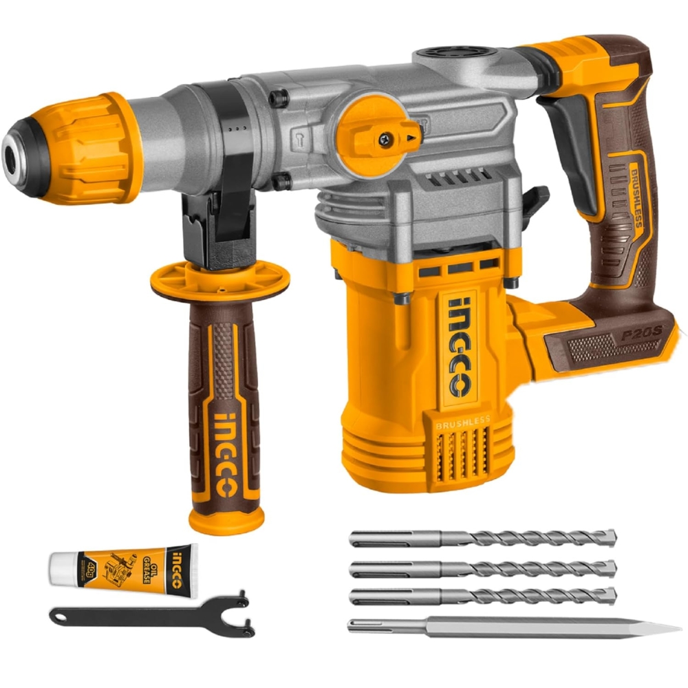 INGCO – 20V Li-Ion Rotary Hammer with Brushless Motor (Unit Only) – 4400BPM