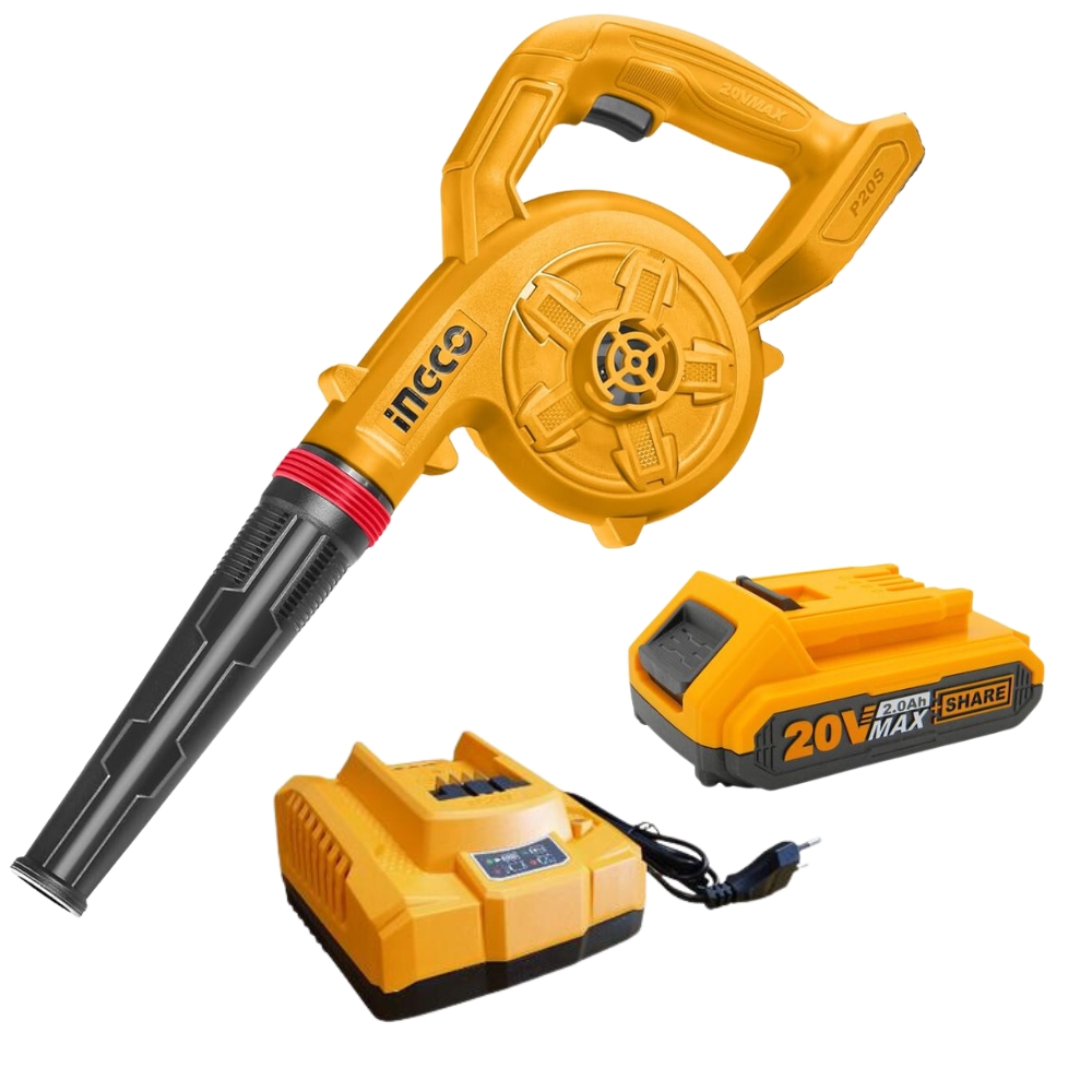 INGCO – Leaf Blower Cordless – 20V with 2.0Ah Battery and Charger