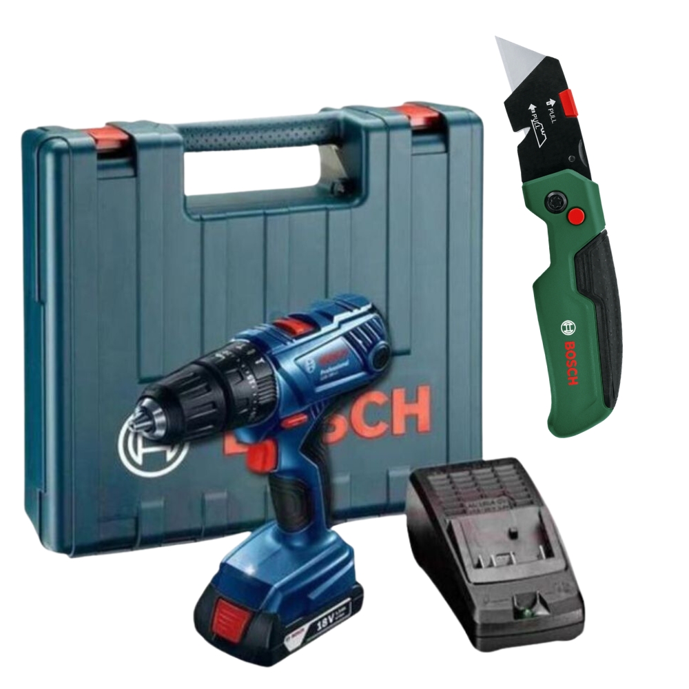Bosch – GSB180-LI Cordless Drill with Folding Knife – 175x40mm