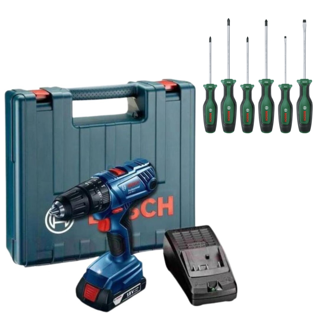 Bosch – GSB180-LI Cordless Drill with Screwdriver Set – 6 Piece