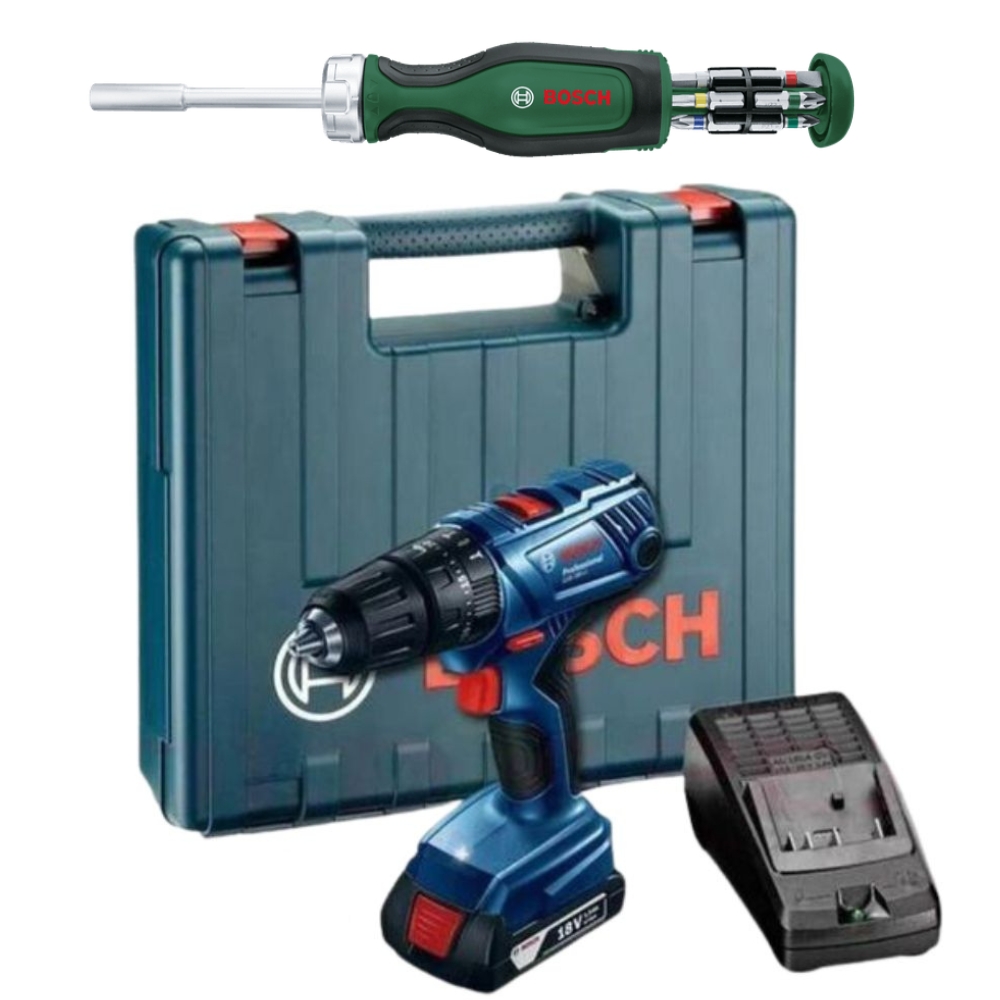 Bosch – GSB180-LI Cordless Drill with Ratchet Screwdriver with 12 Bits
