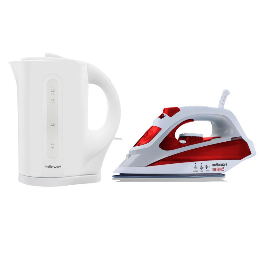 Mellerware – Inferno Ceramic Iron & Tugela 1.7L Cordless Kettle – White