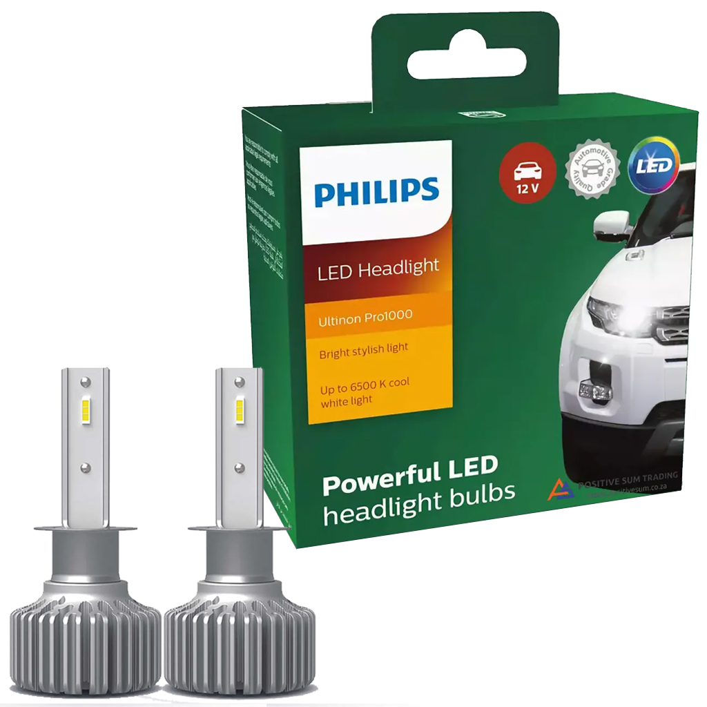 Philips H1 Headlight Bulb 6500K LED Bulb Philips Ultinon Pro1000 (Set of 2)