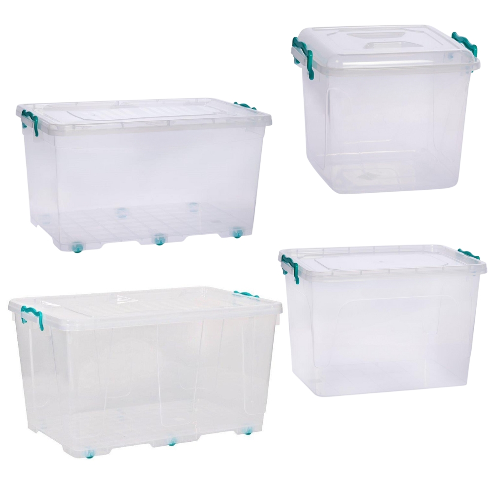 ToolHome – Clear Clip & Lock Storage Boxes – 8.5L – 21L – 50L – 80L