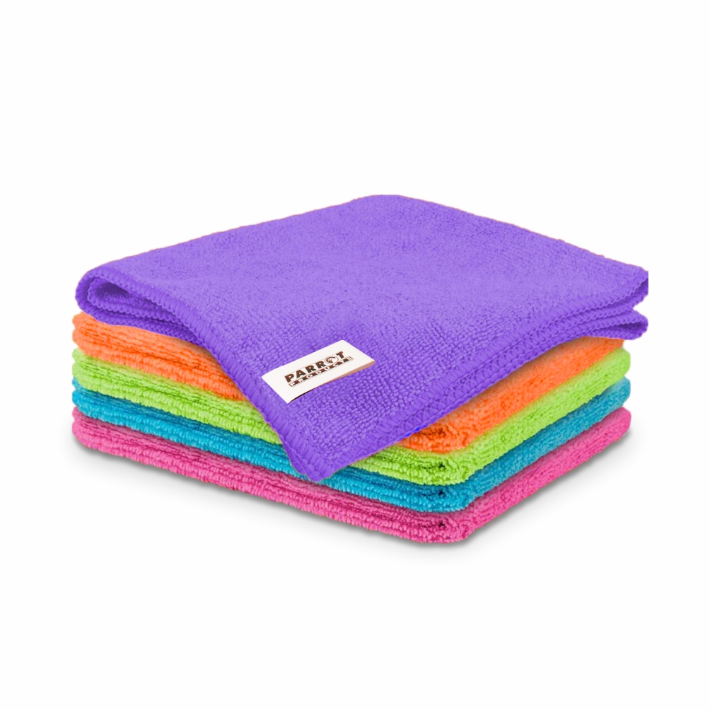 Parrot Products Microfibre Cloth – 280gsm (Multi Colour Pack Of 5)