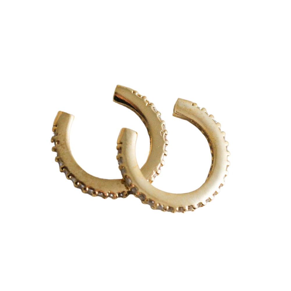NuLuDa Jewellery-Diamante Ear Cuffs – Gold Plated