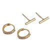 NuLuDa Jewellery- Bar Stud&Huggie Combo – Gold Plated NuLuDa Jewellery- Bar Stud&Huggie Combo – Gold Plated