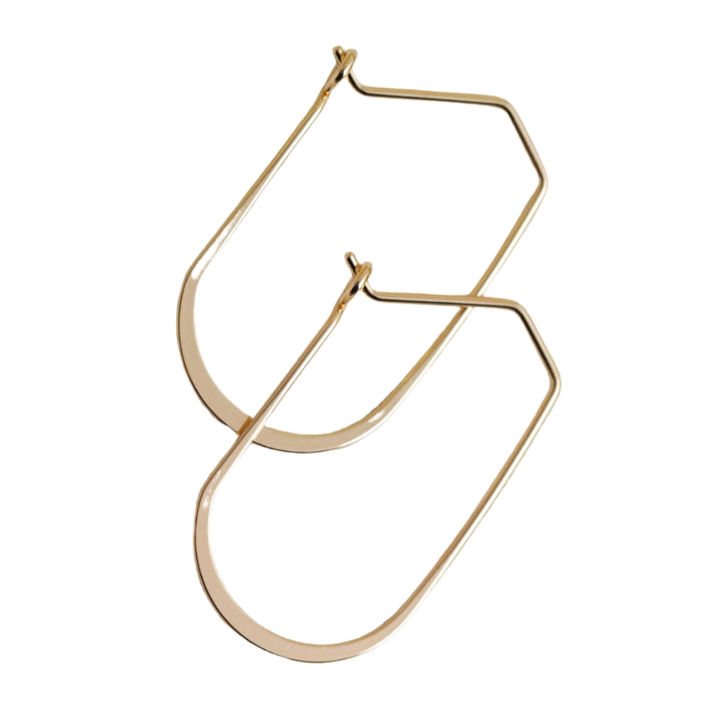 NuLuDa Jewellery- Geometric Ear Wire Earrings – Gold Plated