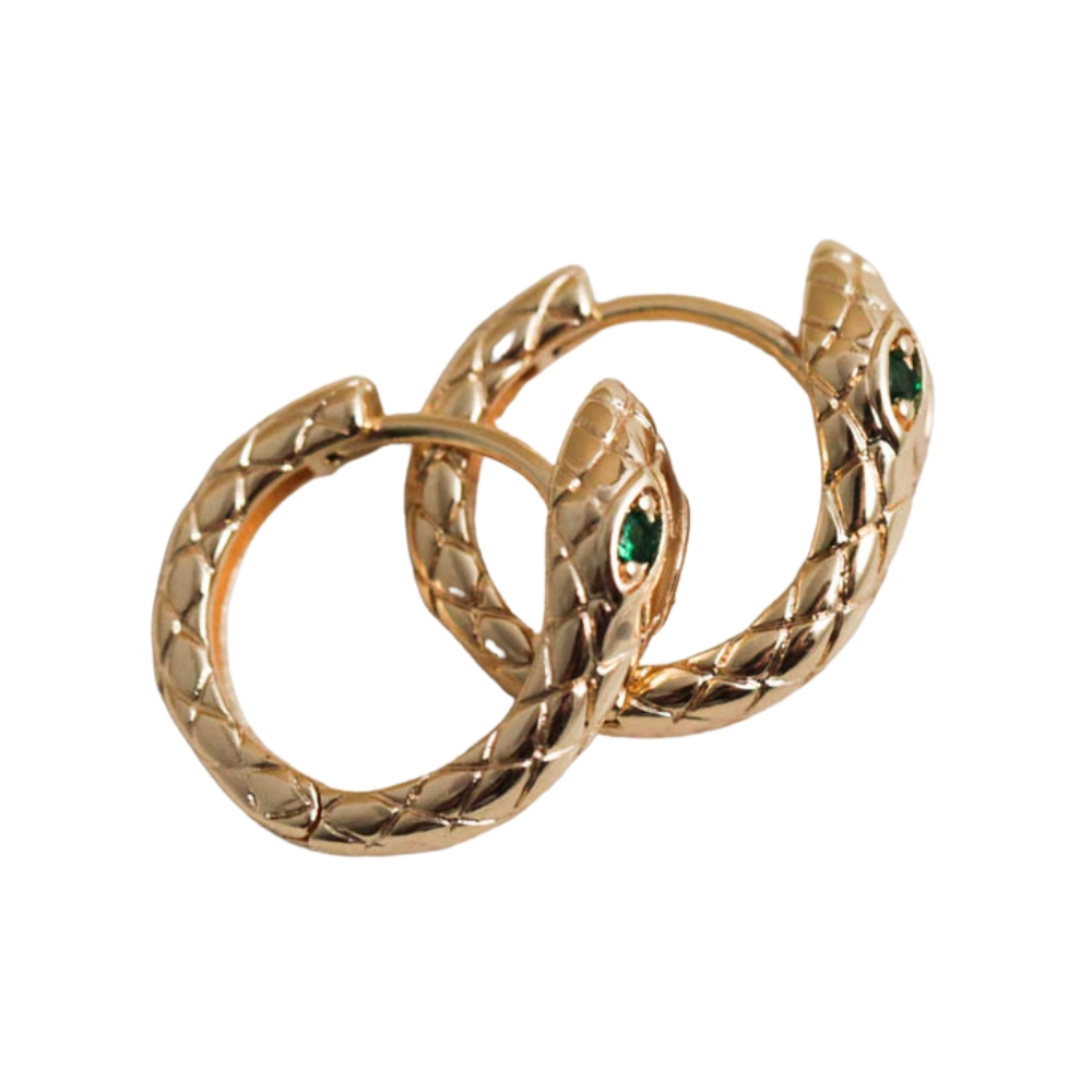 NuLuDa Jewellery- Snake Huggies Earrings – Gold Plated