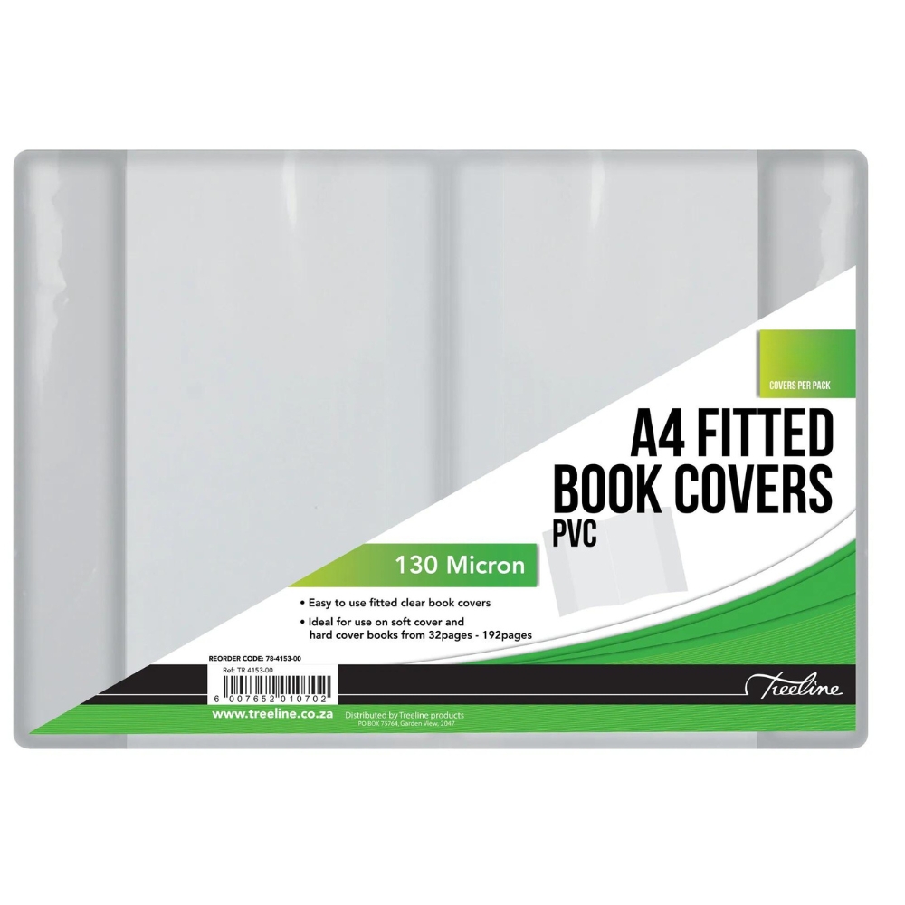 Treeline – Fitted Book Covers A4 130 Micron – PVC – Pack of 20