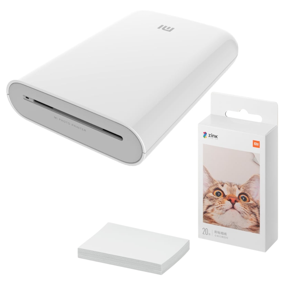Xiaomi Portable Photo Printer for 2×3 colour prints and Printer Paper 20pce