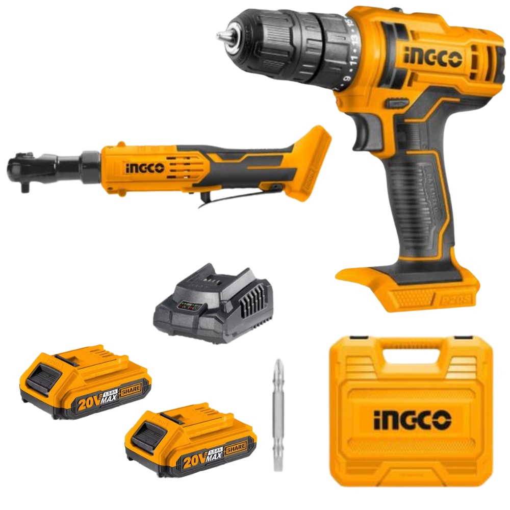 Ingco – Li-Ion Cordless Drill With Li-Ion Drive Ratchet (Unit Only)