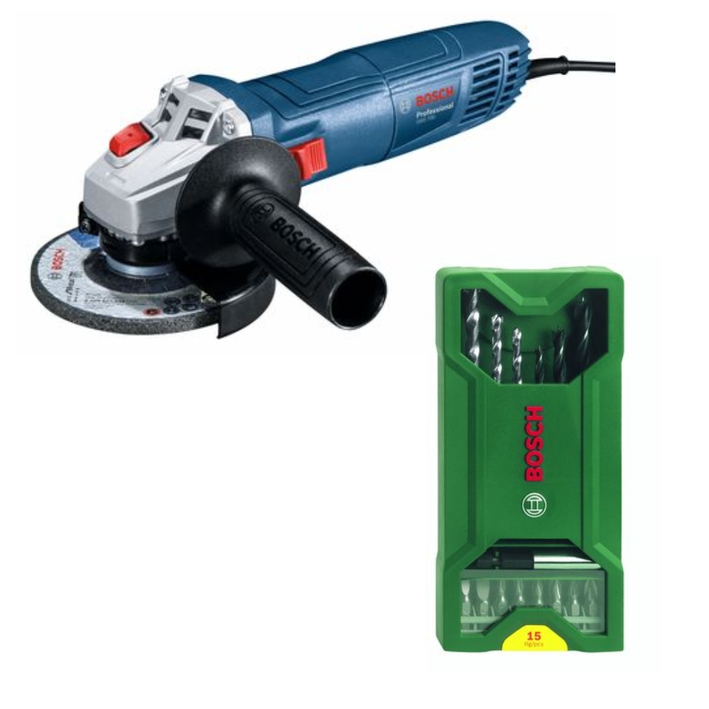 Bosch – Angle Grinder (GWS 700) With 15 Piece Mixed Drill & Screwdriver Set
