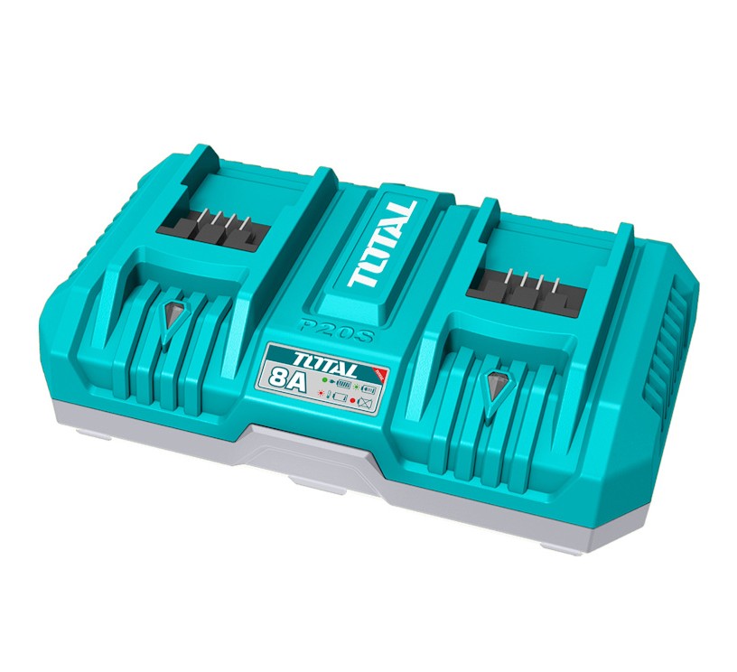 Total Tools 20V Lithium-Ion Industrial Dual Fast Charger 8A(4A+4A)