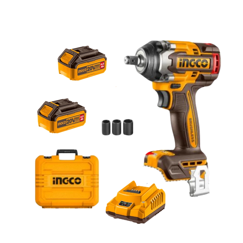 Ingco – Impact Wrench – 1/2″ – 500NM – 2x 4.0Ah Batteries
