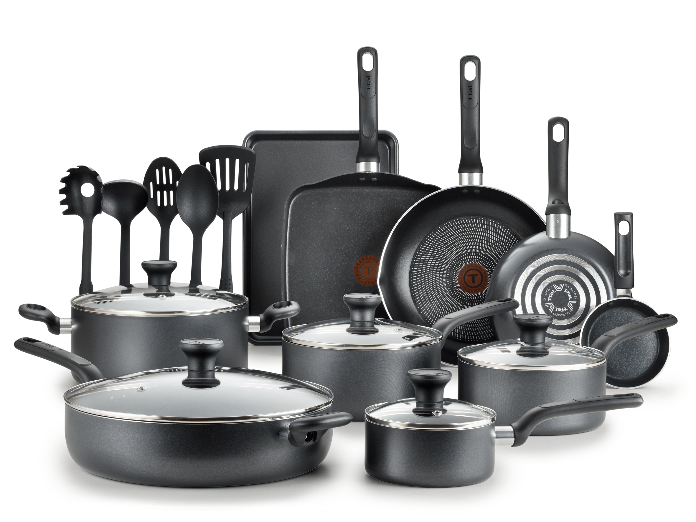 Tefal Grey Aluminum Non-Stick 20 Piece Cookware Set