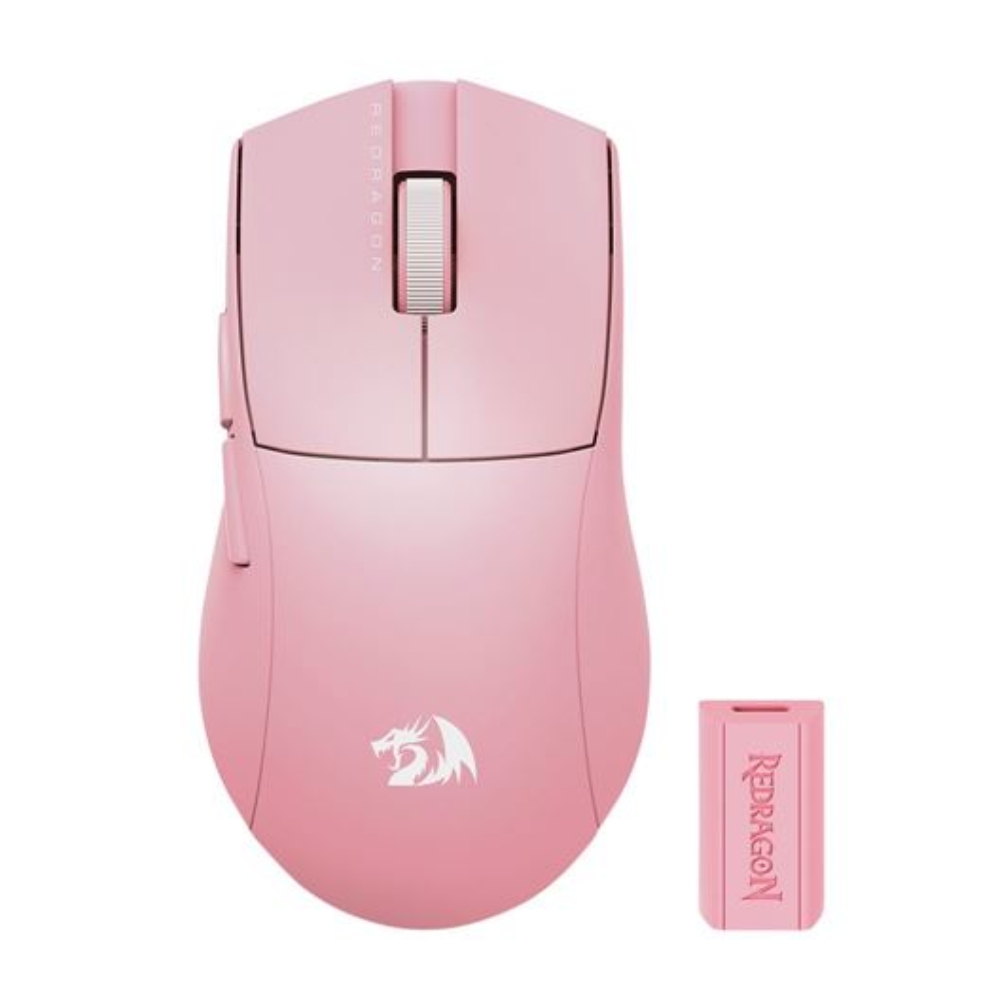 Redragon M916 PRO 26000DPI 5-Button Wireless Gaming Mouse – Black – Pink