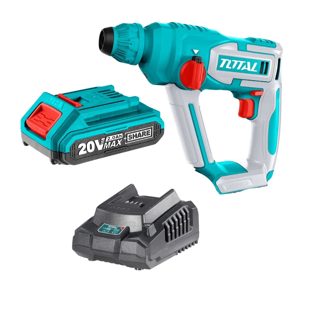 Total Tools – Lithium Rotary Hammer with Battery 2.0 Ah & Charger