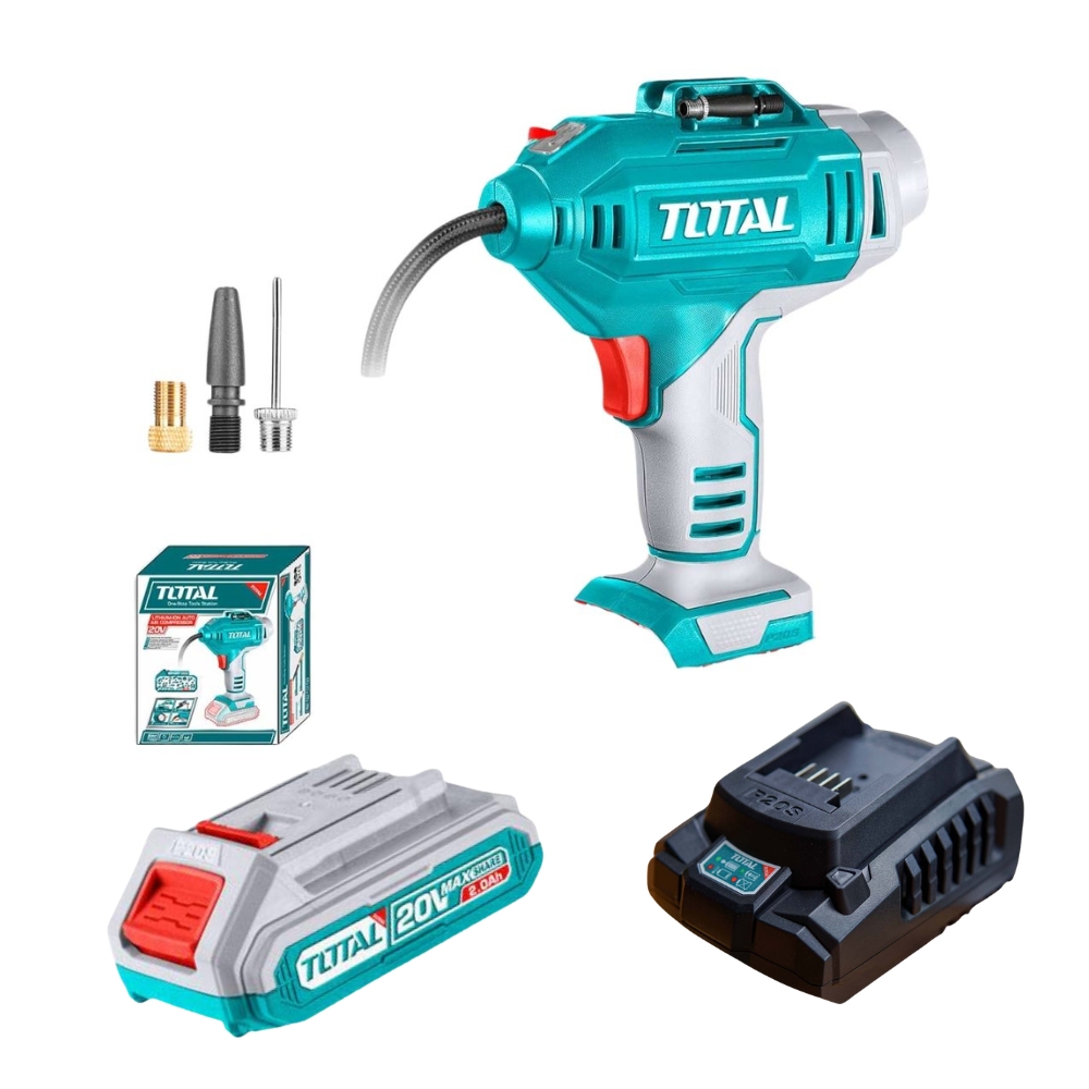 Total Tools – Lithium – Ion Auto Air Compressor with Battery + Charger