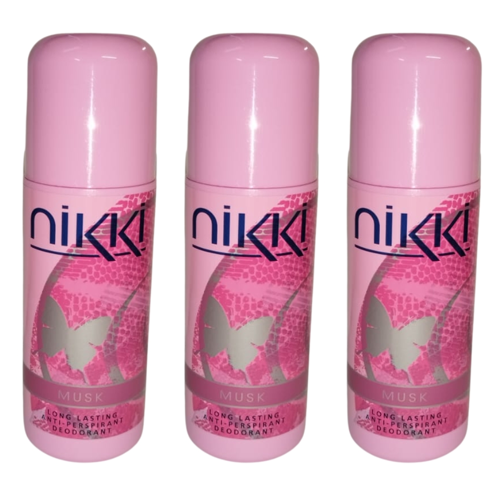 Nikki Long Lasting Anti-perspirant Roll On 50ml – Musk Pack of 3