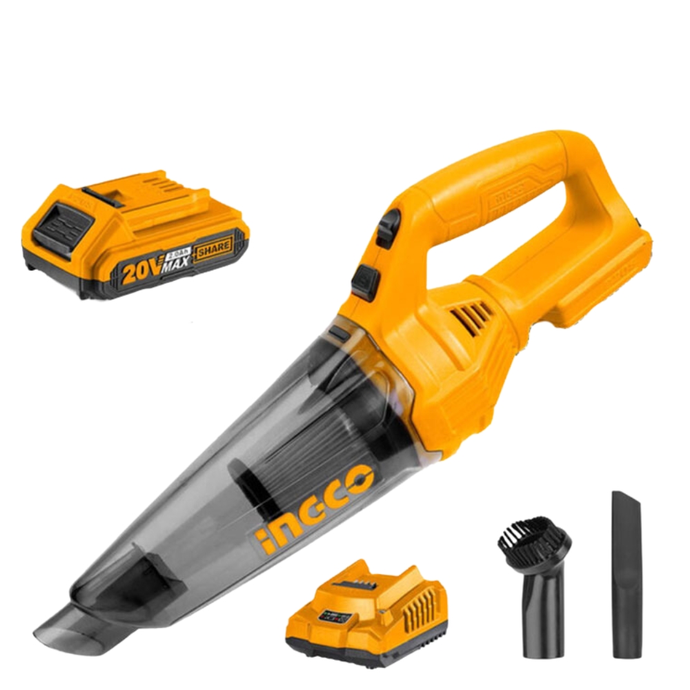 Ingco – Lithium -Ion Vacuum Cleaner (20V) with 2.0Ah Battery and Charger