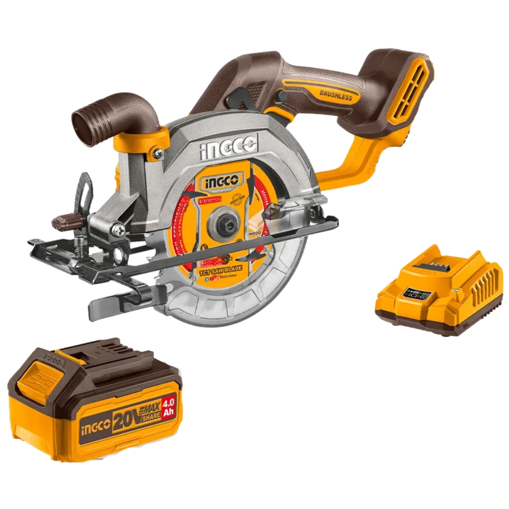 Ingco – Lithium-Ion Circular Saw (20V) with 4.0Ah Battery and Charger